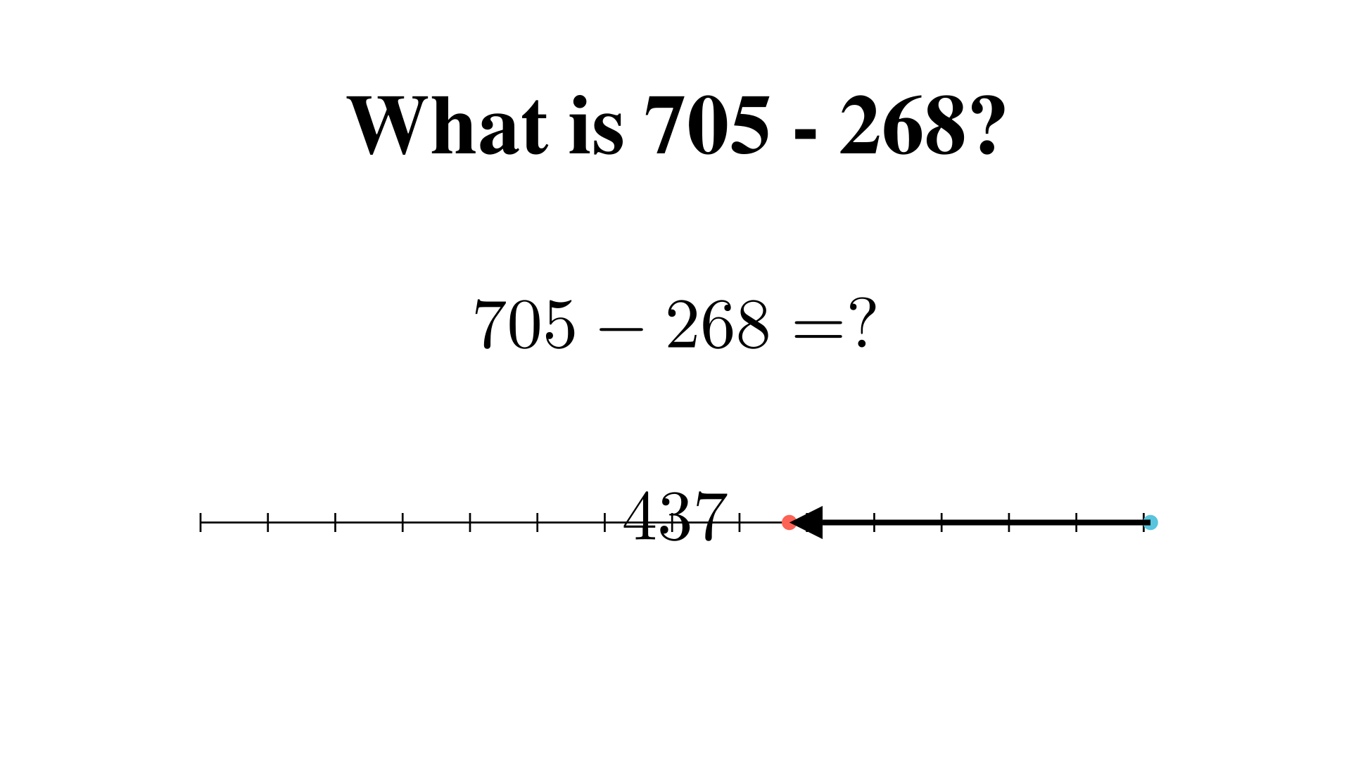 What is 705 - 268?