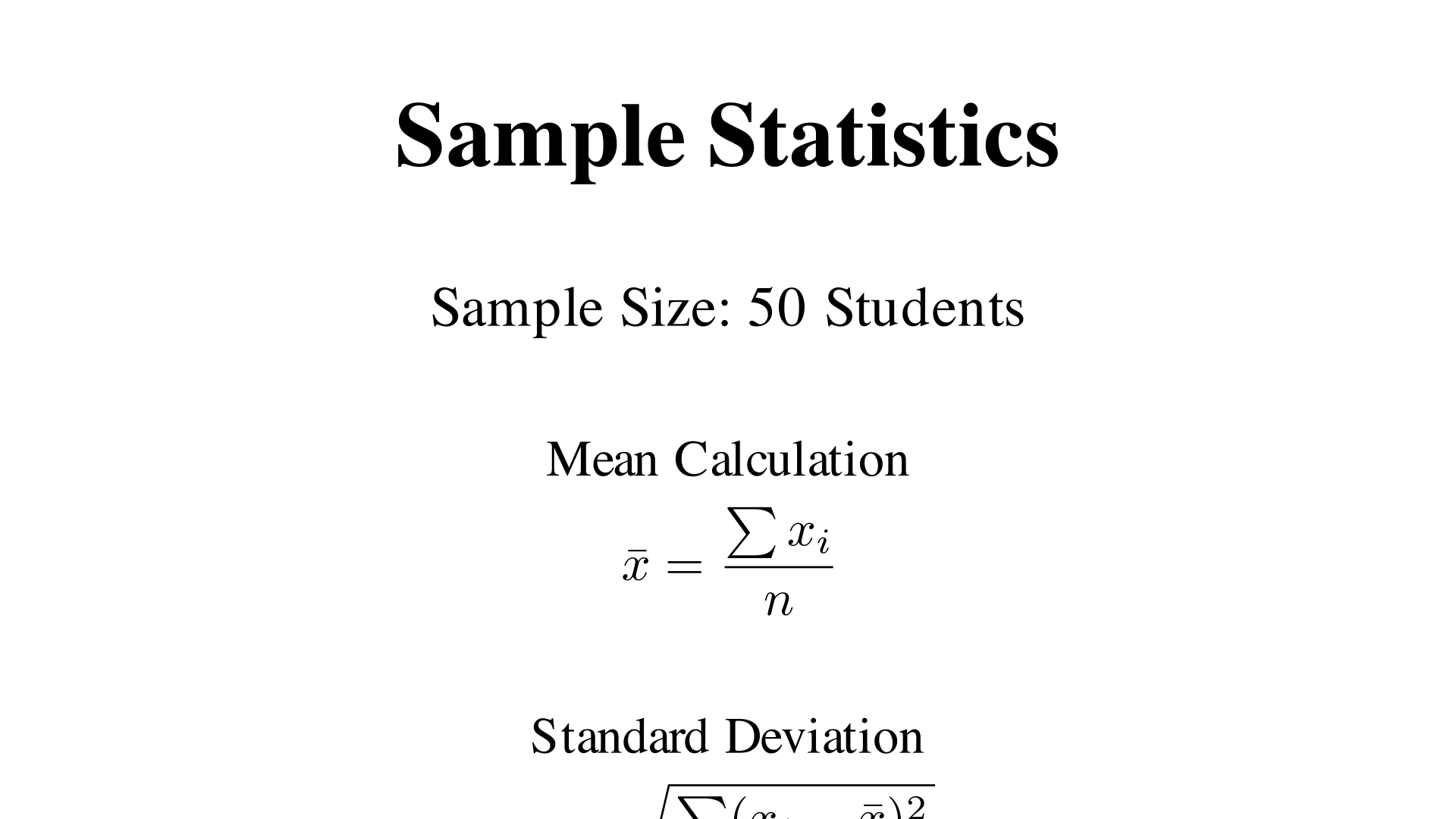"In a sample of 50 students