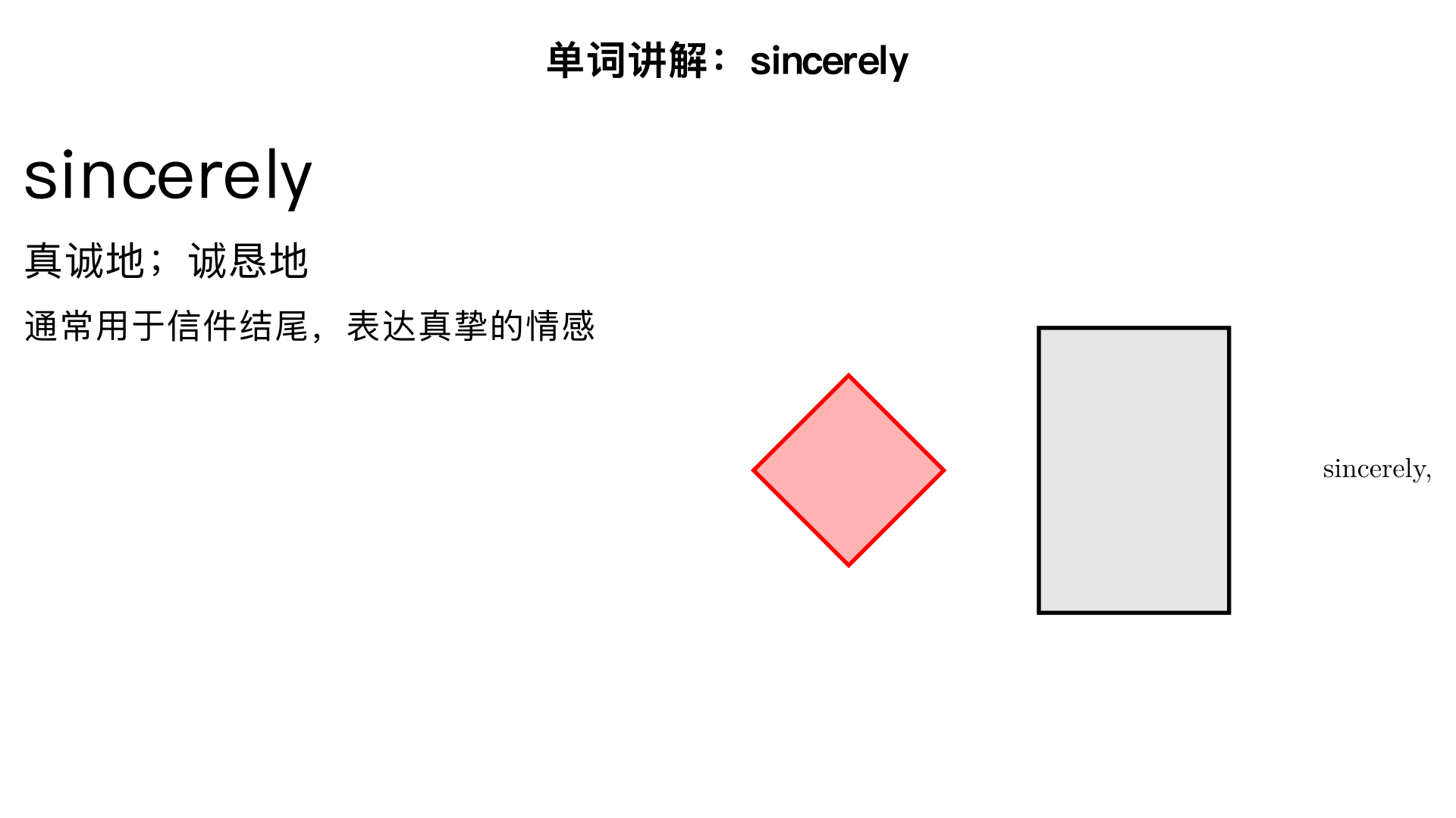 讲解单词sincerely