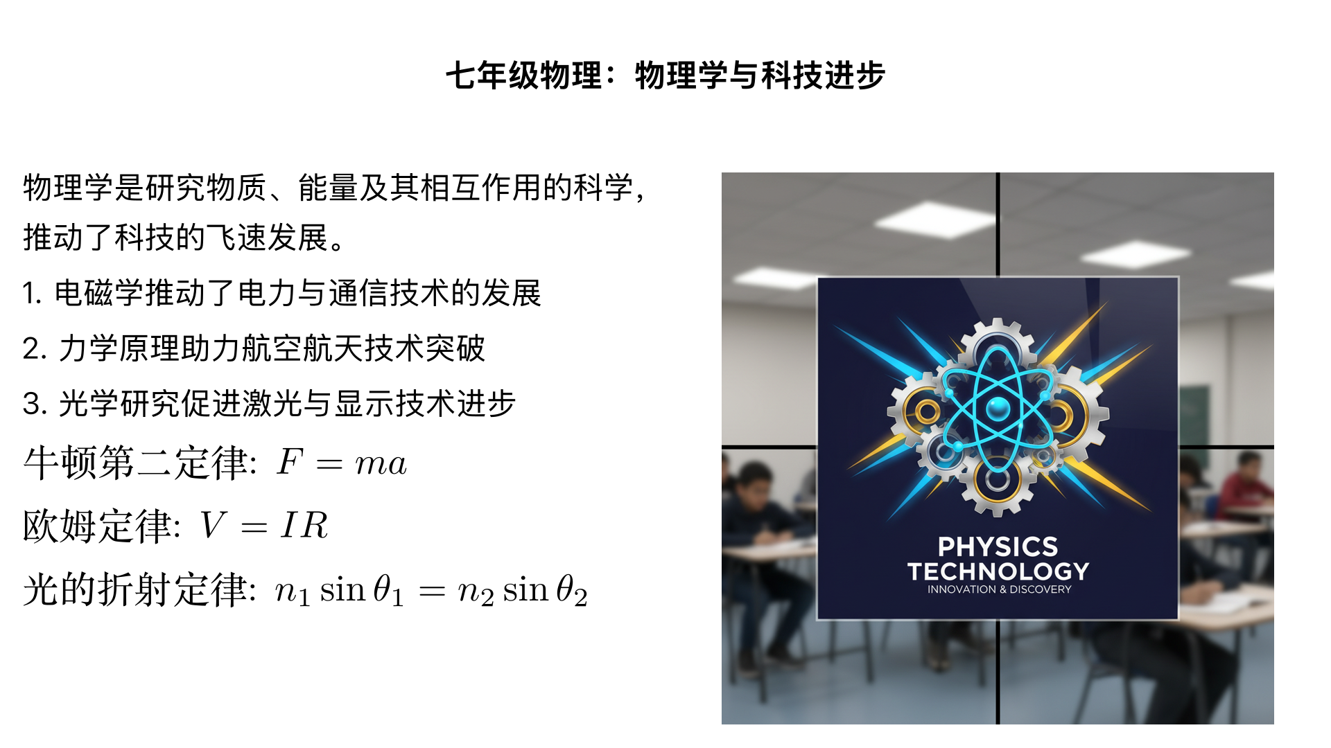 七年级物理物理学与科技进步